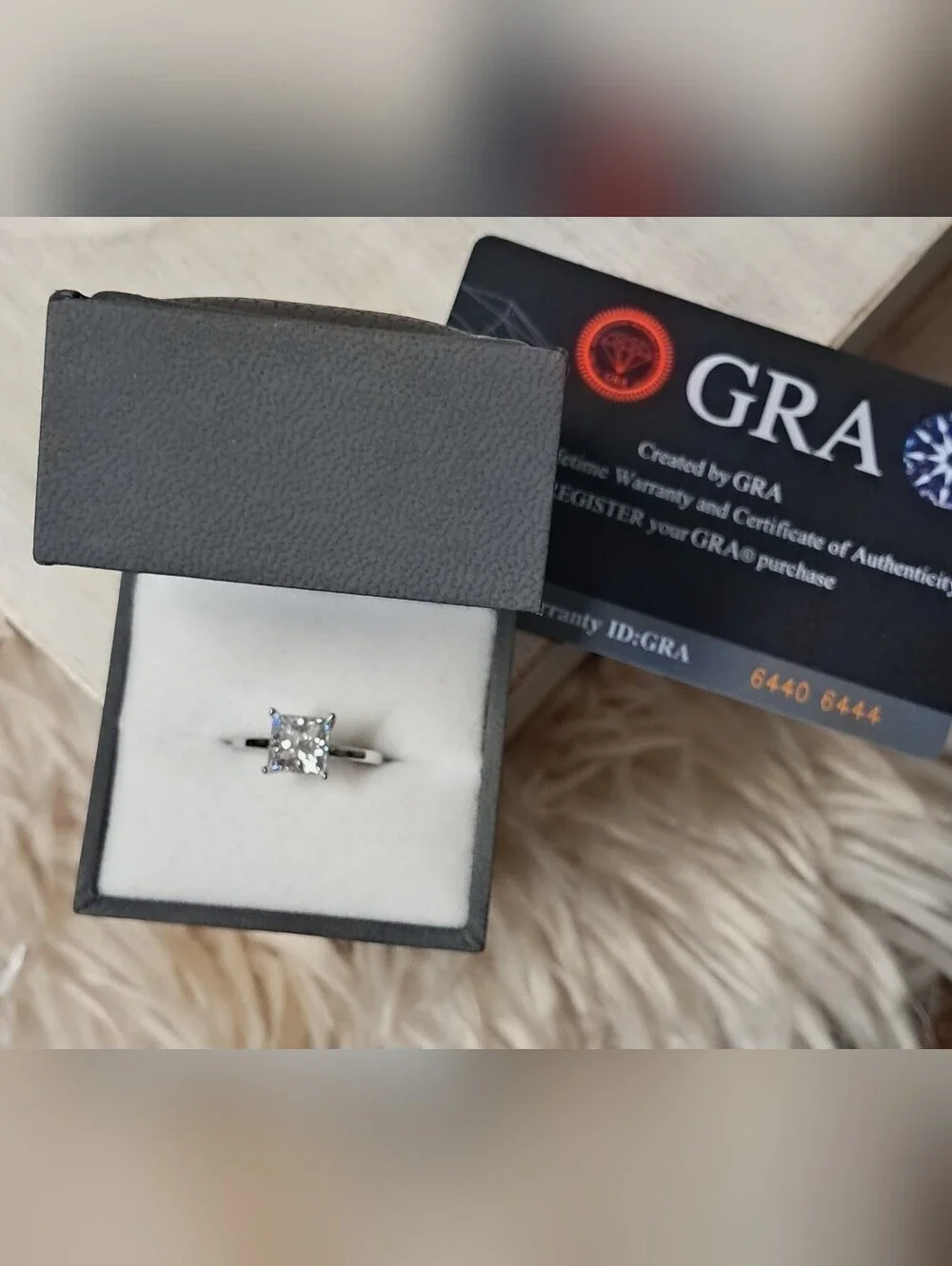 Stunning 2.0 Carat Princess Cut Moissanite Stone with GRA Certification NWT